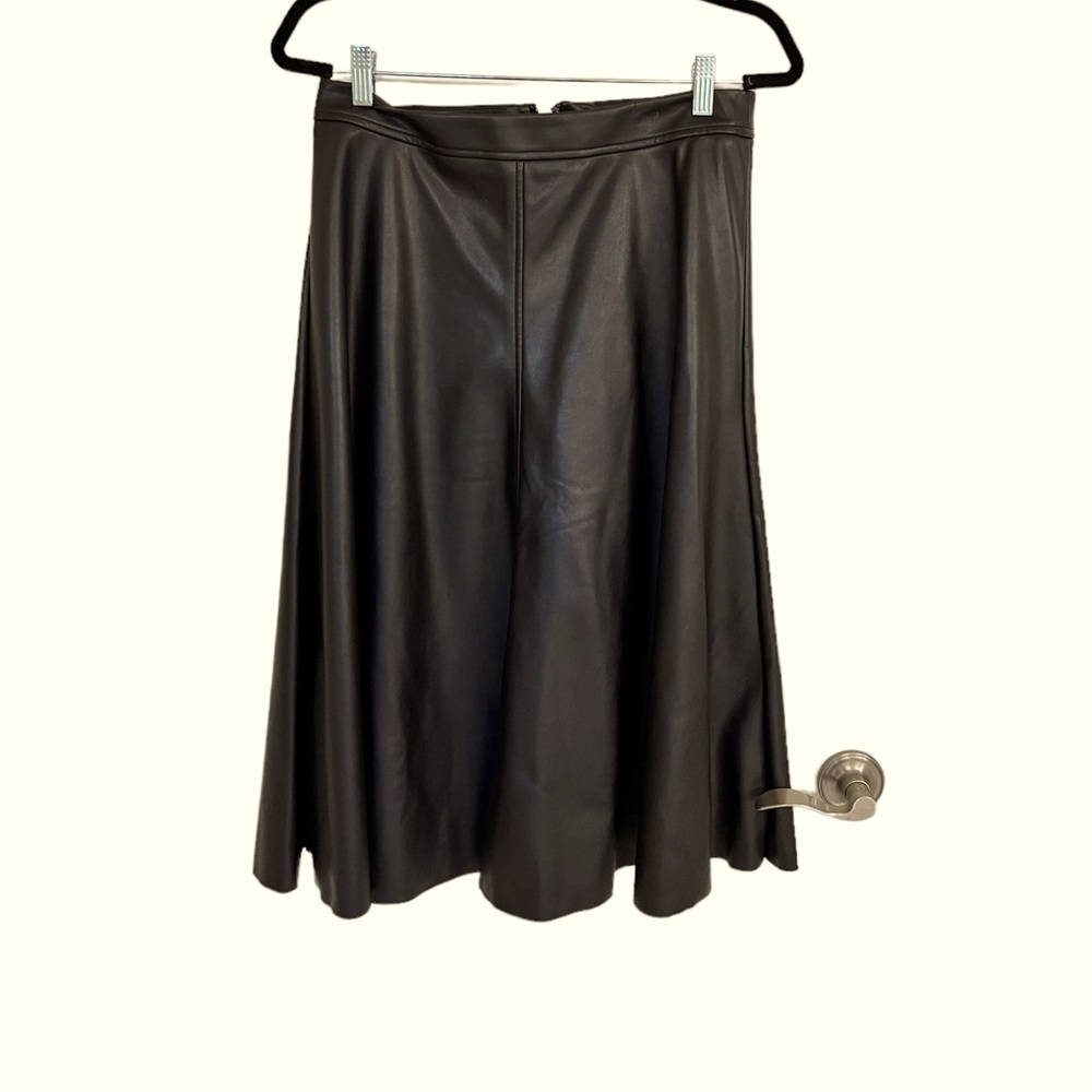 Banana Republic Faux Leather Midi Skirt, Black, 10P $12